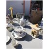 Image 3 : Assorted Teapots and Cups and Saucer, Brass Candle Holders, Bell & Glass Bowl