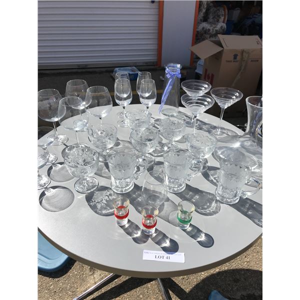 Princess House Fantasia Goblets,  Wine Decanter, Mugs, Wine/Martini/Shot/Brandy Glasses