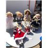 Image 1 : Assorted Porcelain Dolls: Wedding, Figure Skater, Christmas Themed (Chairs Not Included)