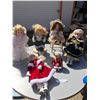 Image 2 : Assorted Porcelain Dolls: Wedding, Figure Skater, Christmas Themed (Chairs Not Included)