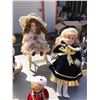 Image 4 : Assorted Porcelain Dolls: Wedding, Figure Skater, Christmas Themed (Chairs Not Included)