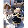 Image 6 : Assorted Porcelain Dolls: Wedding, Figure Skater, Christmas Themed (Chairs Not Included)