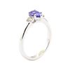 Image 4 : 0.79 ctw Tanzanite and Diamond Ring - 14KT White Gold