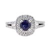 Image 2 : 2.11 ctw Sapphire and Diamond Ring - 14KT White Gold