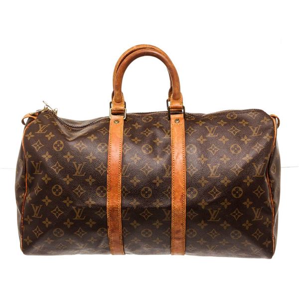 Louis Vuitton Brown Monogram Keepall 45cm Travel Bag