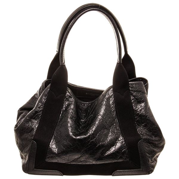 Balenciaga Navy Cabas Leather Hobo Bag