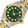 Image 2 : Rolex Ladies 2 Tone Green Diamond & Emerald Datejust Wristwatch