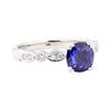 Image 1 : 1.68 ctw Sapphire and Diamond Ring - 14KT White Gold