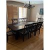 Image 1 : Large Pedestal Dining Table with 8 Chairs & 2 Sleeves