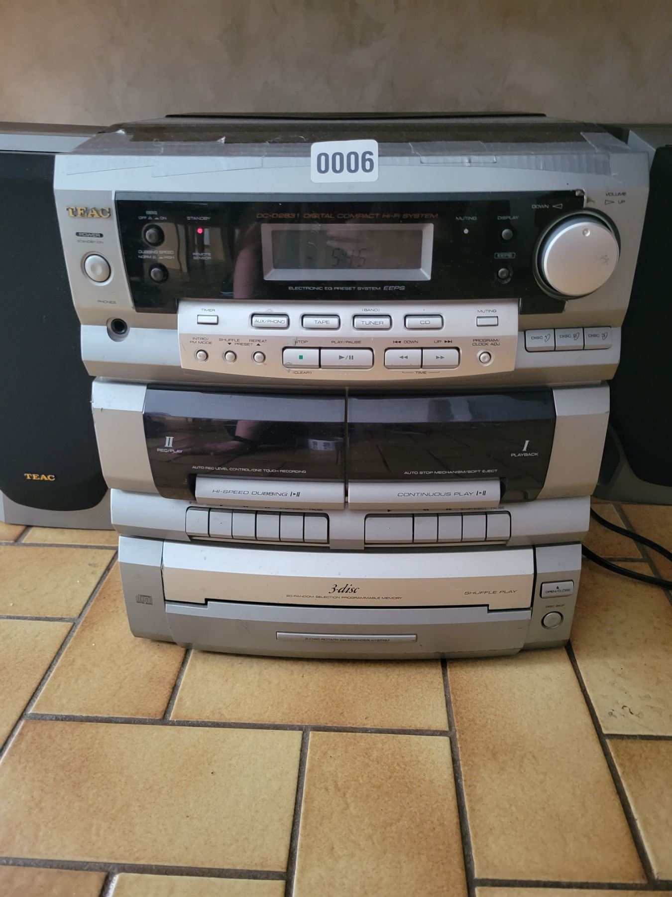 Teac Cassette & 3 Disc CD Player with Speakers Beck Auctions Inc.
