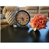 Image 1 : Western Hemisphere Desk Clock - Ornate Vase - Artificial Flowers