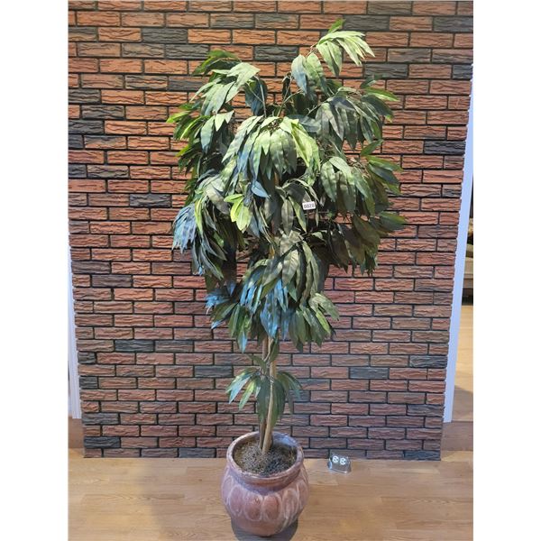 Large Silk Australian Umbrella Tree with Ornate Pot