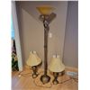 Image 1 : Matching Set of Ornate Lamps (One Floor Lamp & Two Table Lamps with Shades)