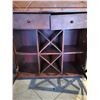 Image 2 : Wooden Buffet with Wine Rack (Needs Repair)