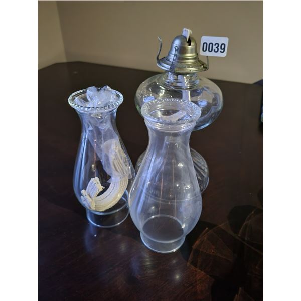 Antique Glass Oil Lamp