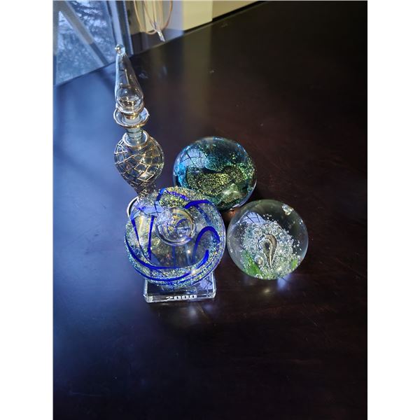 Hand Blown Glass Paperweights & Decorative Glass Vial