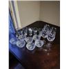Image 1 : Glass Leaf Shaped Bowls x7 - Crystalite Bohemia Wine Glasses x4 - Ornate Bar Glasses