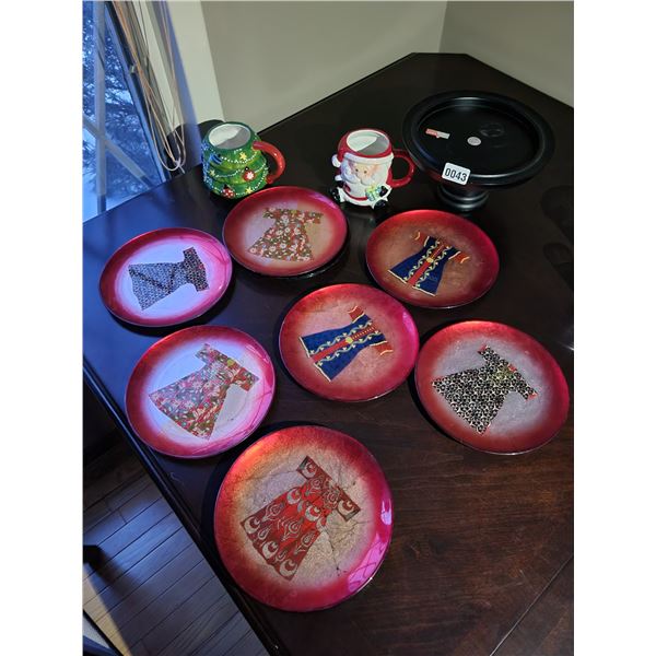 Ceramic Christmas Mugs - Decorative Plates with Dresses
