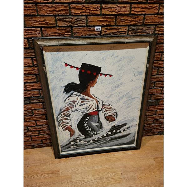 Large Framed Female Matador Painting Artist Rodriguez