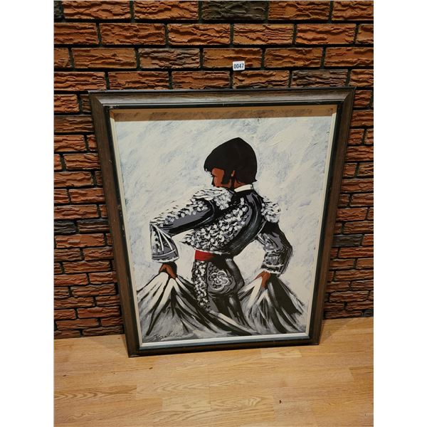 Large Framed Male Matador Painting Artist Rodriguez