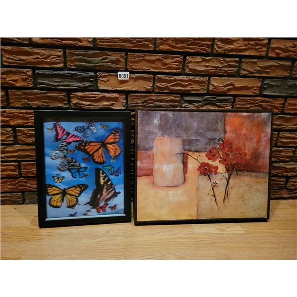 3D Butterfly Wall Hanging & Framed Flower Wall Hanging