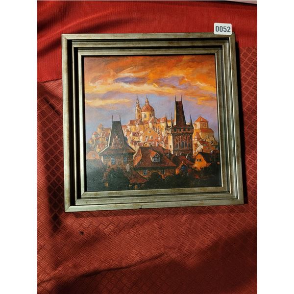 Framed 2005 European Oil Painting on Canvas (Artist in photos)
