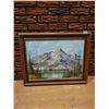 Image 1 : Framed Mountain Oil Painting on Canvas Artist Unknown