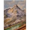 Image 3 : Framed Mountain Oil Painting on Canvas Artist Unknown
