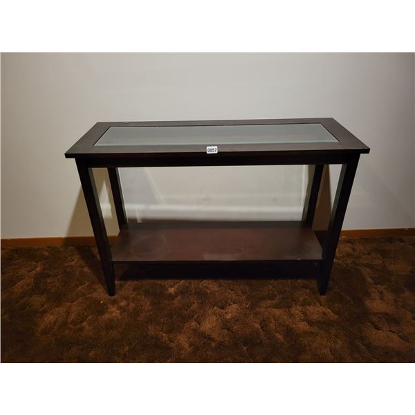 Glass Top/Wood Side Board