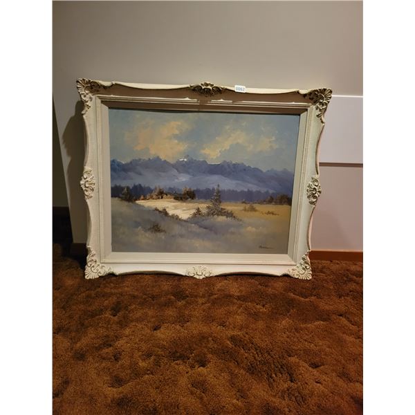 Framed Mountain Oil Painting on Canvas by JR. Jackson