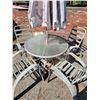 Image 2 : Outdoor Glass Top Patio Set with 4 Chairs & Umbrella