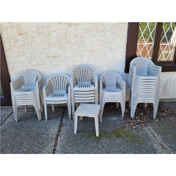 Approximately 30 Plastic Chairs