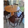 Image 3 : Bar Style Table (wood) with 4 Chairs - 42.5"h x 35.5" in Diameter