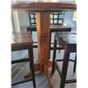 Image 4 : Bar Style Table (wood) with 4 Chairs - 42.5"h x 35.5" in Diameter