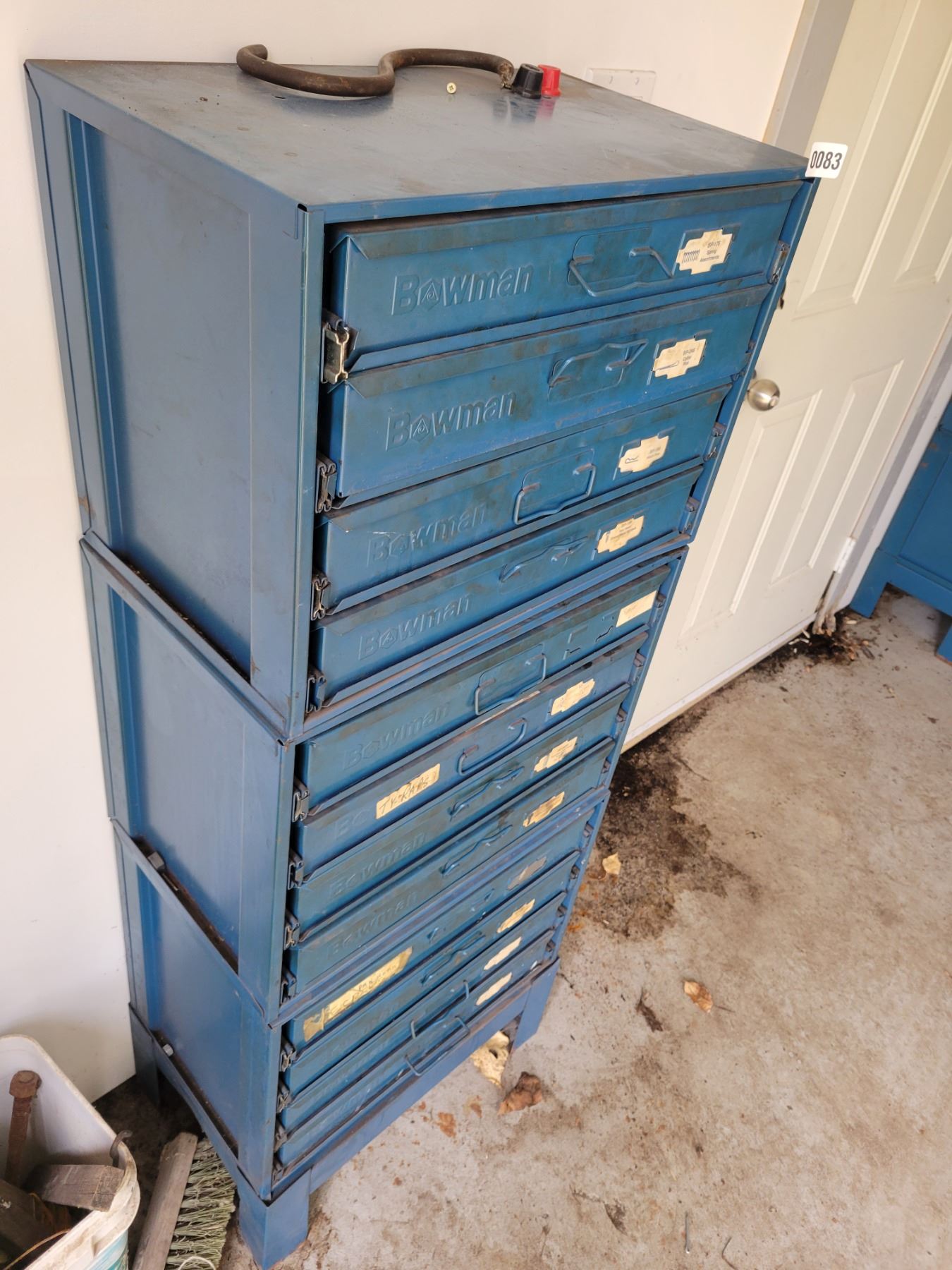 Bowman 12 Drawer Storage with Pins, Springs, Screws & Brass