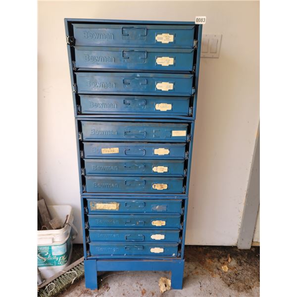 Bowman - 12 Drawer Storage with Pins, Springs, Screws & Brass