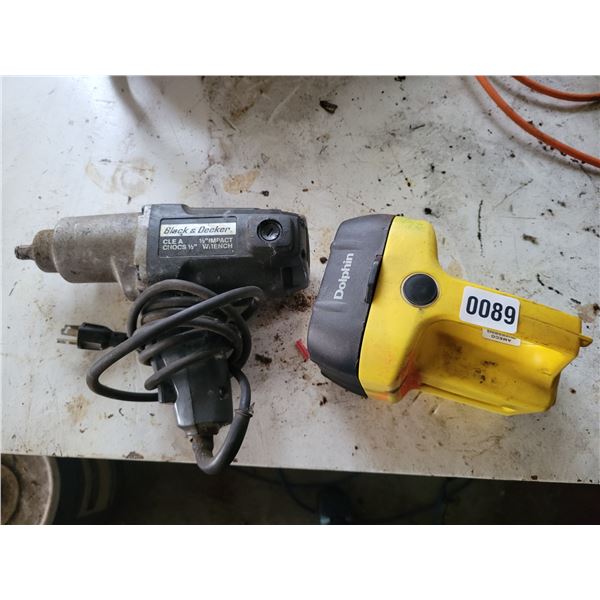 Black & Decker 1/2" Impact Wrench & Everyday Dolphin Flashlight