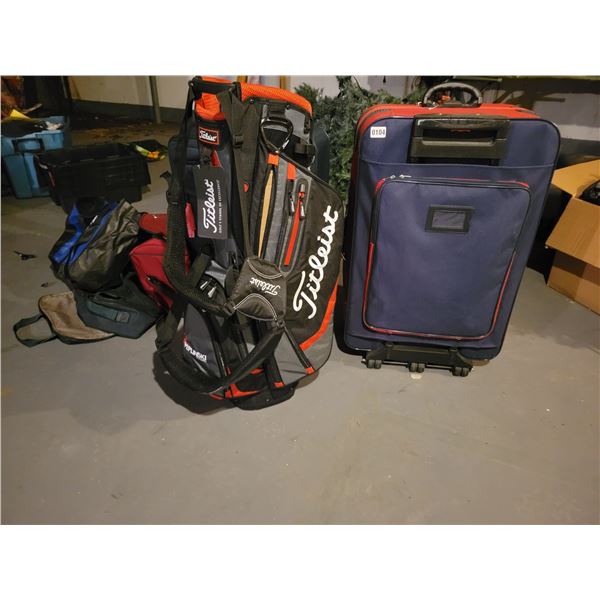 Brand New Titleist Golf Bag - 2 Suitcases & Assorted Bags (Loxway Hardshell Suitcase New Condition)
