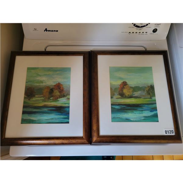 Two Abstract Landscape Prints (Artist Unknown) 14"w x 16"h