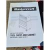 Image 2 : Mastercraft Tool Chest (M#058-0954-4) & Cabinet (M#058-0955-2) with Key & All Contents Shown