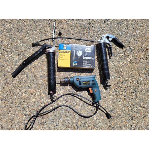 Powerfist Magnetic Base with Deflection Gauge Crown Tools Z1J-13 110V 60hz Drill & 2 Heavy Duty Guns