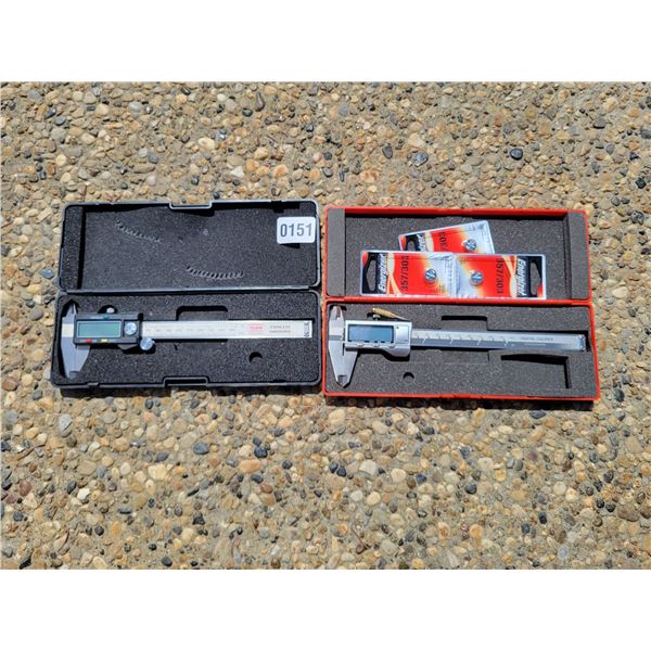Two Digital Calipers & Three 357/303 Batteries