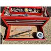Image 5 : Beach Tool Chest with All Contents Shown (Hardware, Socket Wrench, AA Batteries, Tape Measure, Hex