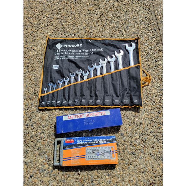 Procure 14 Piece Combination Wrench Set & Two Sets of Metric Sockets
