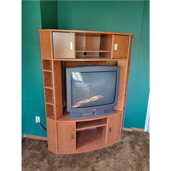 TV Stand 52"w x 20"d x 66.5"h with 32" Tube TV