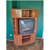 Image 1 : TV Stand 52"w x 20"d x 66.5"h with 32" Tube TV