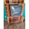 Image 3 : TV Stand 52"w x 20"d x 66.5"h with 32" Tube TV