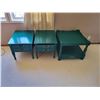 Image 1 : Three Green Wooden Side Tables 21"w x 26"d x 21"h