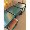 Image 5 : Three Green Wooden Side Tables 21"w x 26"d x 21"h