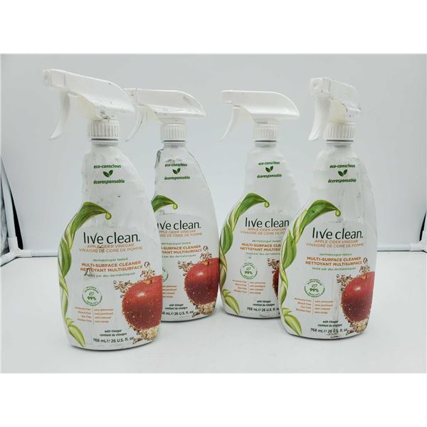 Live Clean Apple Cider Vinegar Multi-Surface Cleaner (4 x 768ml)